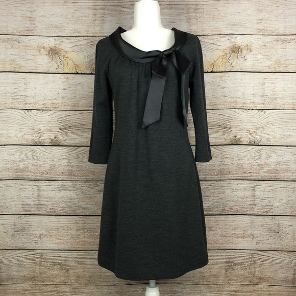 Milly New York Gray Wool Blend Dress w/ Bow Detail - Picture 1 of 8
